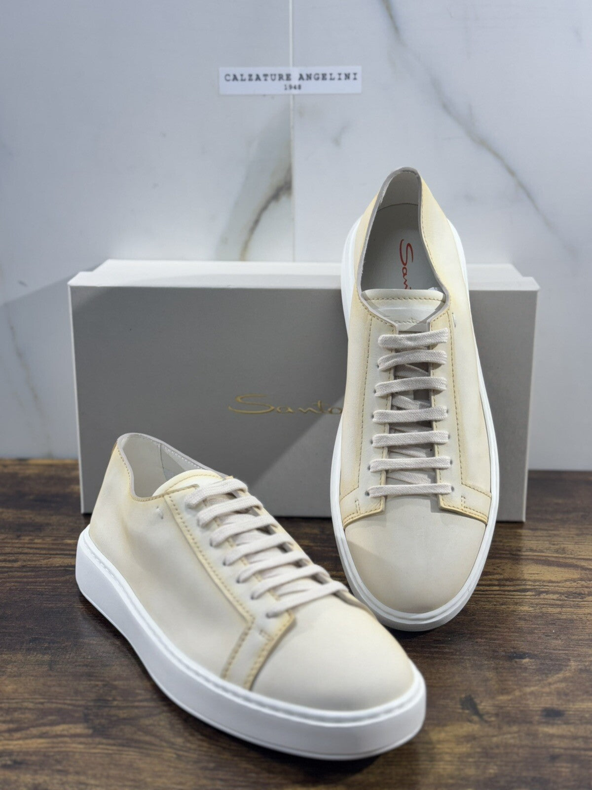 Santoni Sneaker Uomo Icon Pelle Nabuk Bianca Luxury Men Santoni Shoes Icon 10