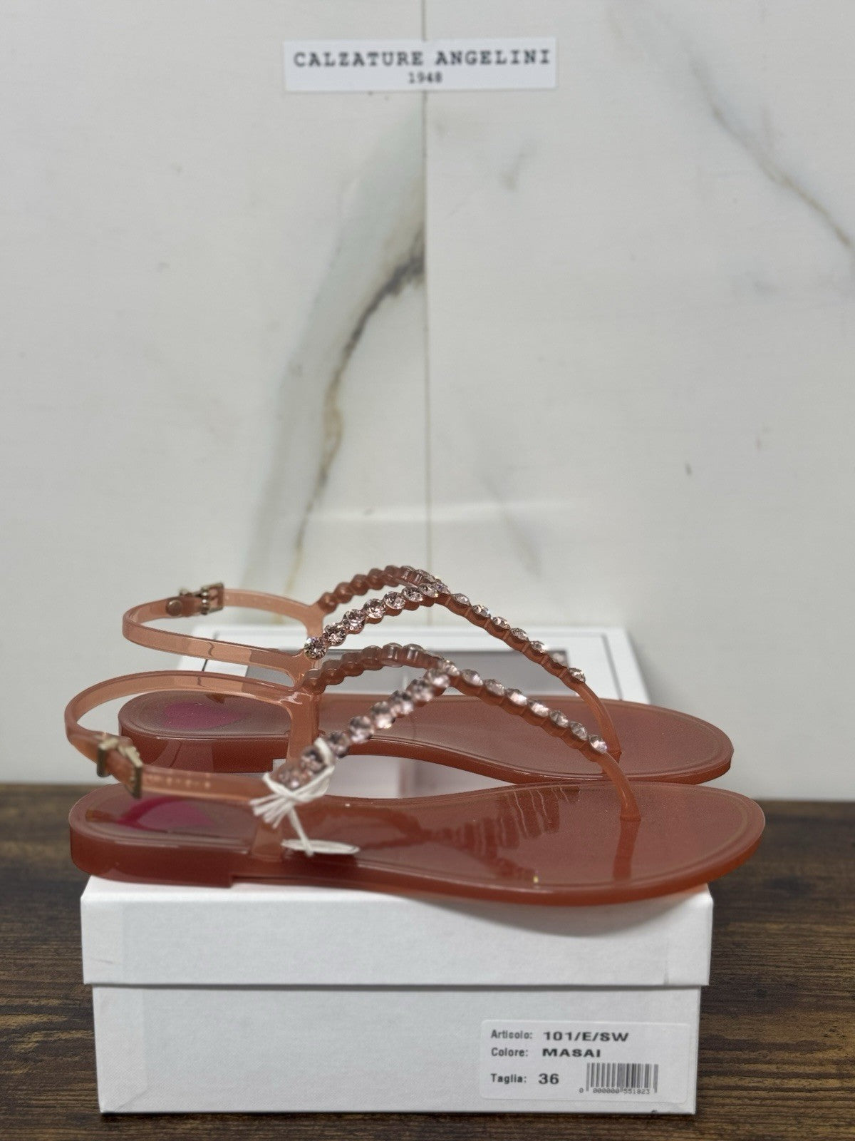Menghi Sandalo Real Swarovski Masai Donna 36
