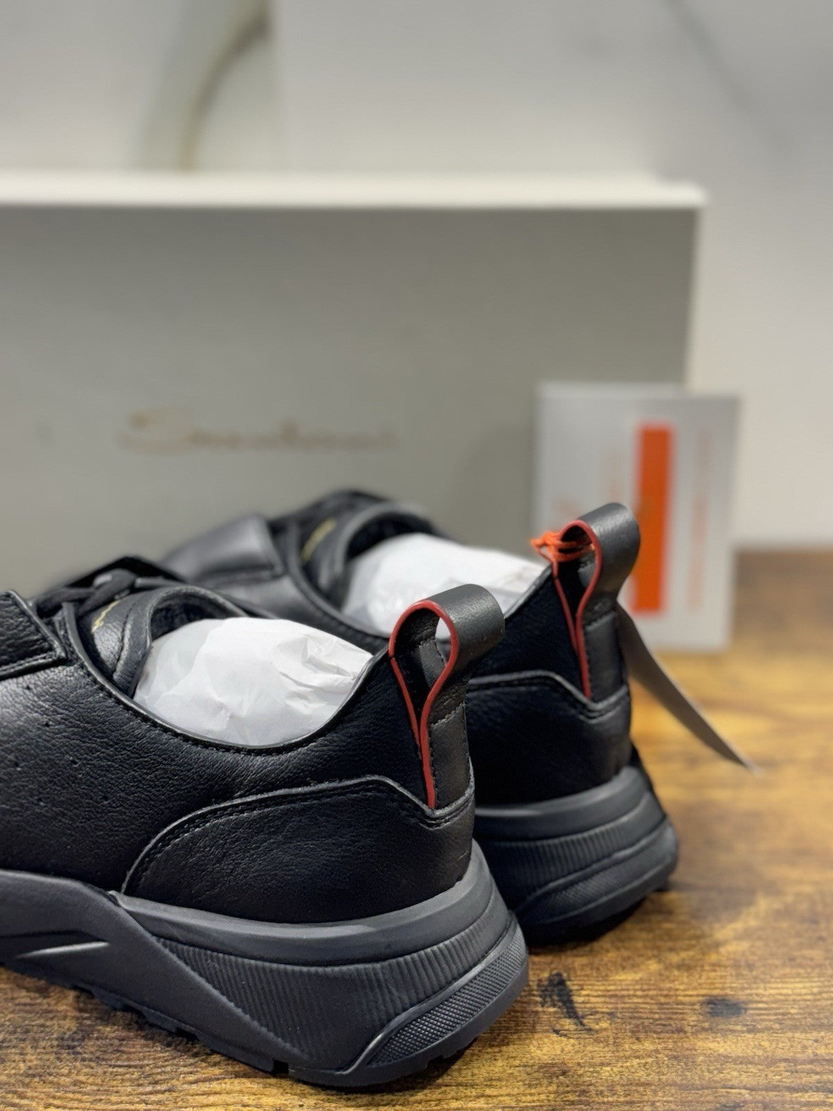 Santoni Sneaker Pelle Nera Pelliccia Luxury Men Santoni Shoes Icon Uomo 40