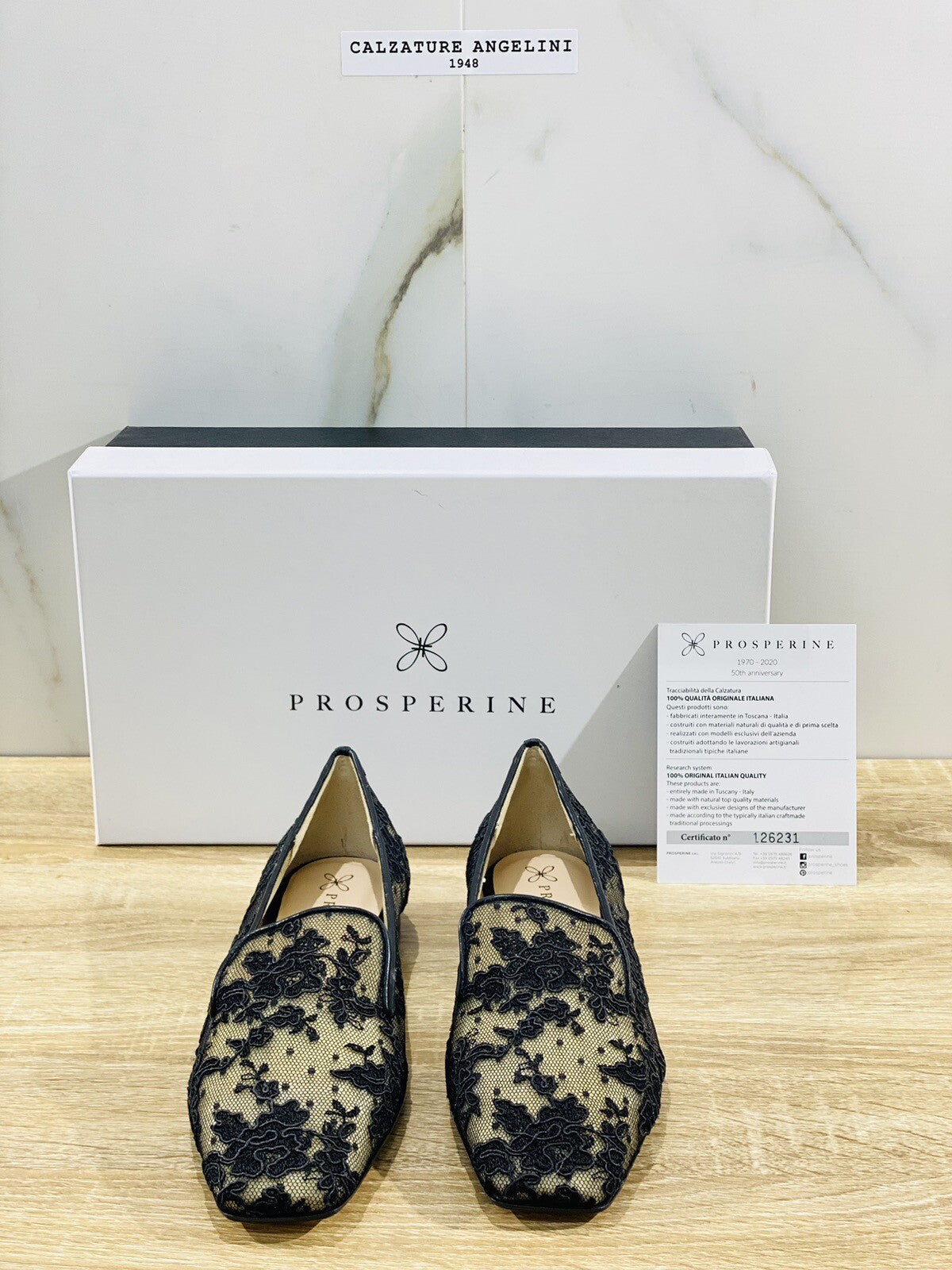 Prosperine Donna Ballerina Lavorazione Sacchetto Pizzo Rete Nero 39