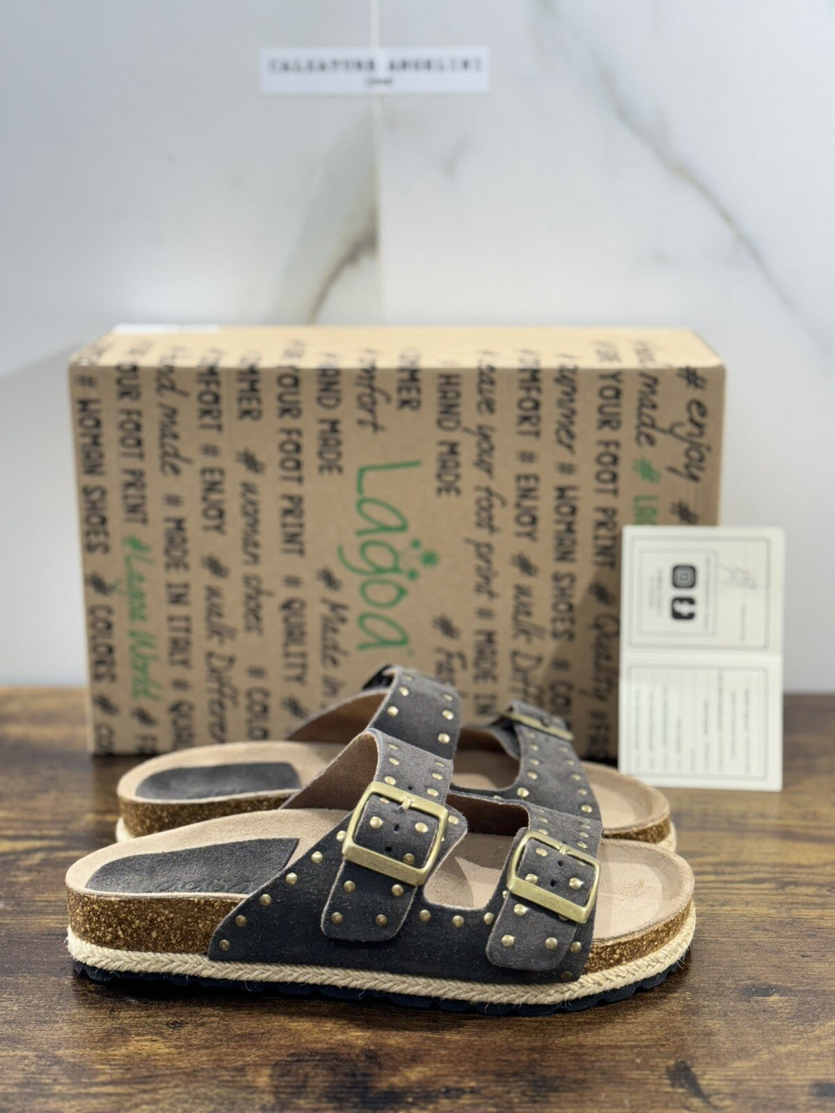 Lagoa Sandalo Donna Ciabatta Suede Lavagna Casual Sandal 35