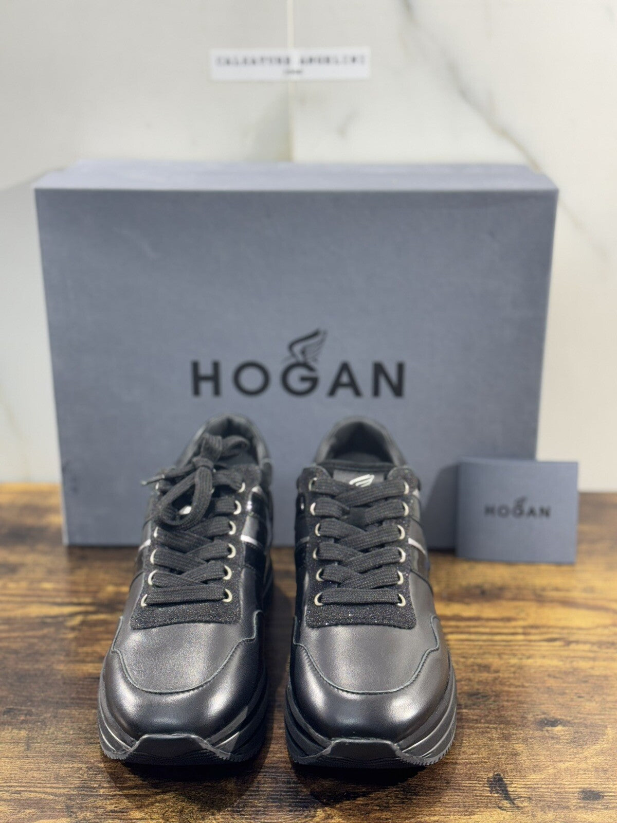 Hogan MIDI Platform sneaker Donna extra light Nero pelle 37
