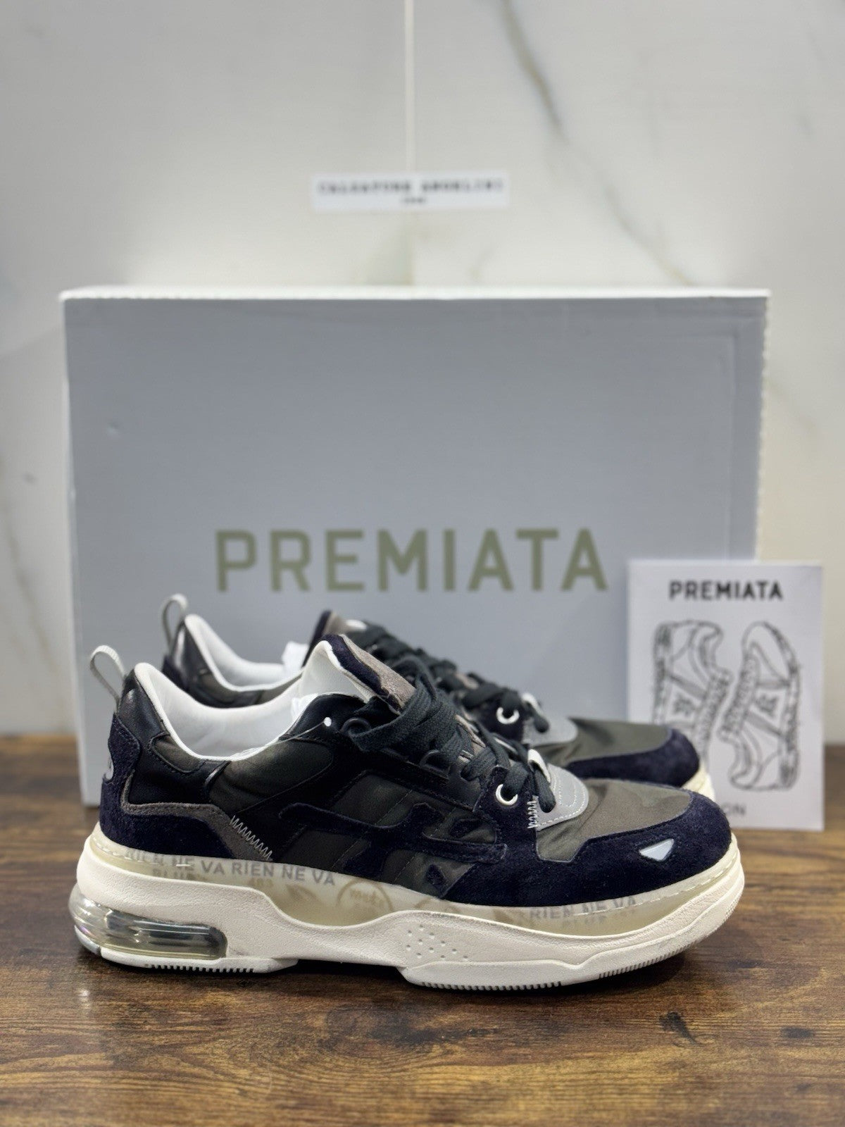 Premiata Sneaker Uomo Drake Suede Blu Casual Premiata Men Shoe 40