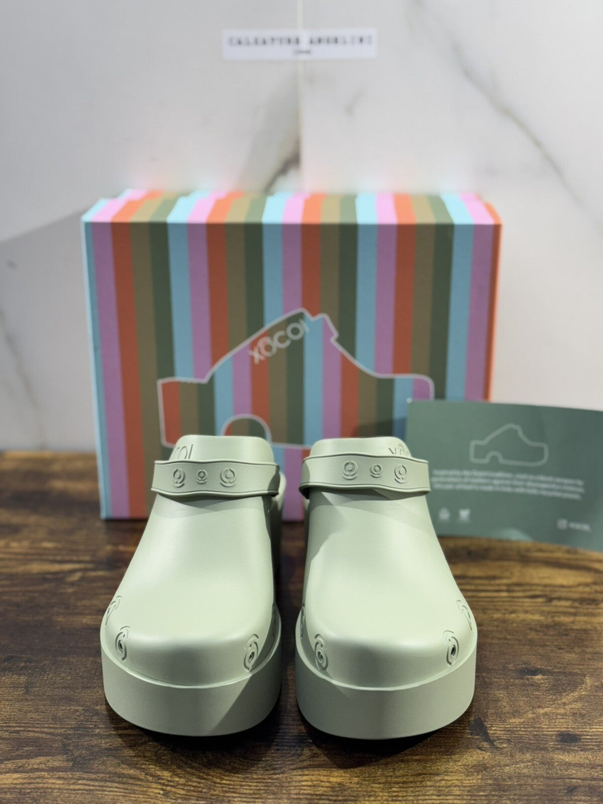 Xocoi Zoccolo Donna In Gomma Casual Clogs Verde Woman 37