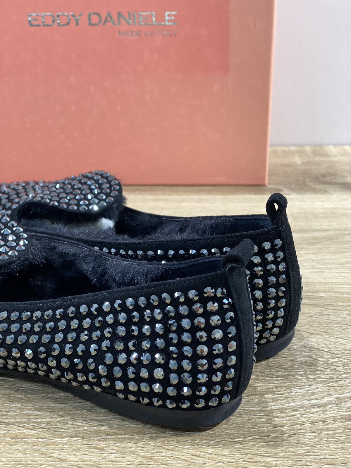 Eddy Daniele Ballerina donna nero real Swarovski luxury woman boot 39