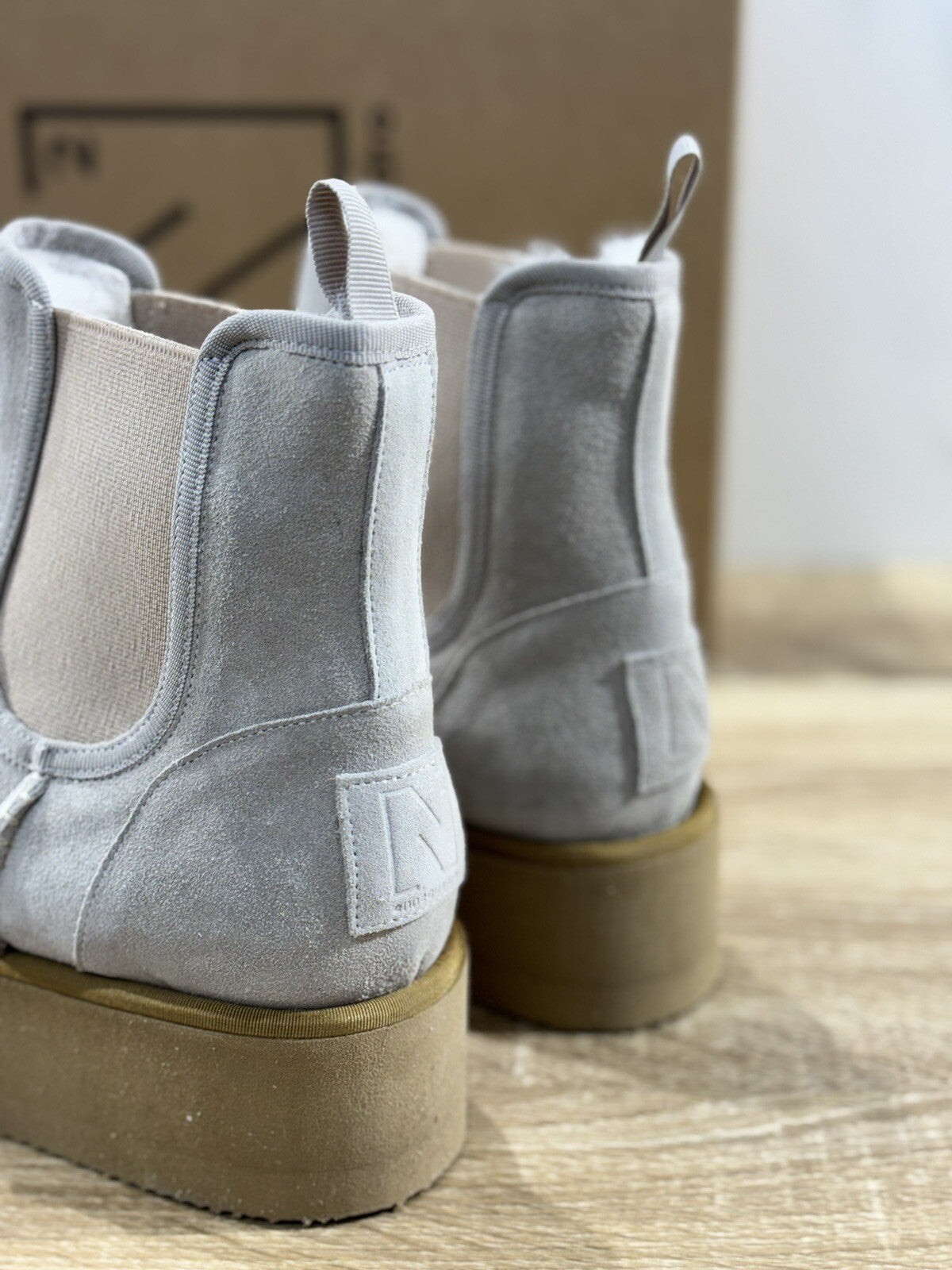Ennequadro Donna Platform Boot Suede Ivory Fur Extralight Winter Boot 39