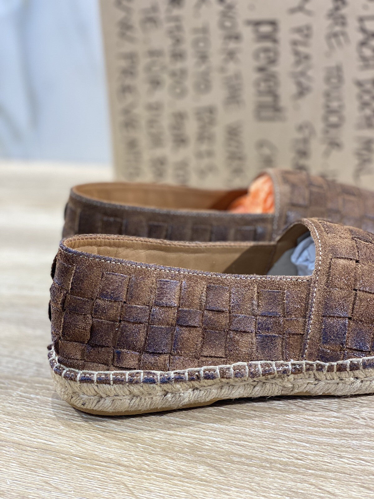 Preventi Espadrilles Uomo In Pelle Intrecciata Cuoio Luxury Men Shoe Preventi 40