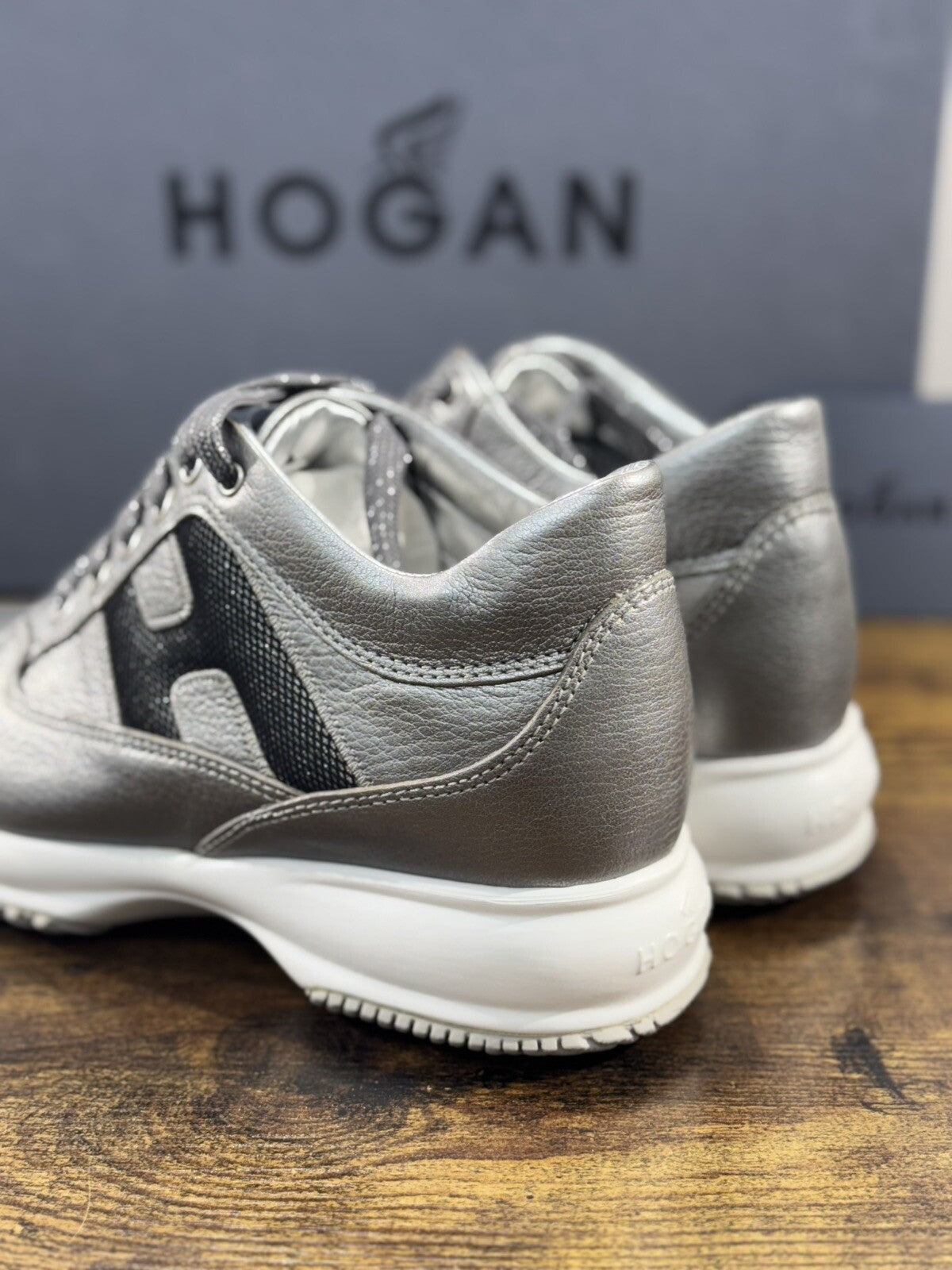 Hogan Interactive Donna Sneaker Pelle Argento Luxury Hogan Woman 35