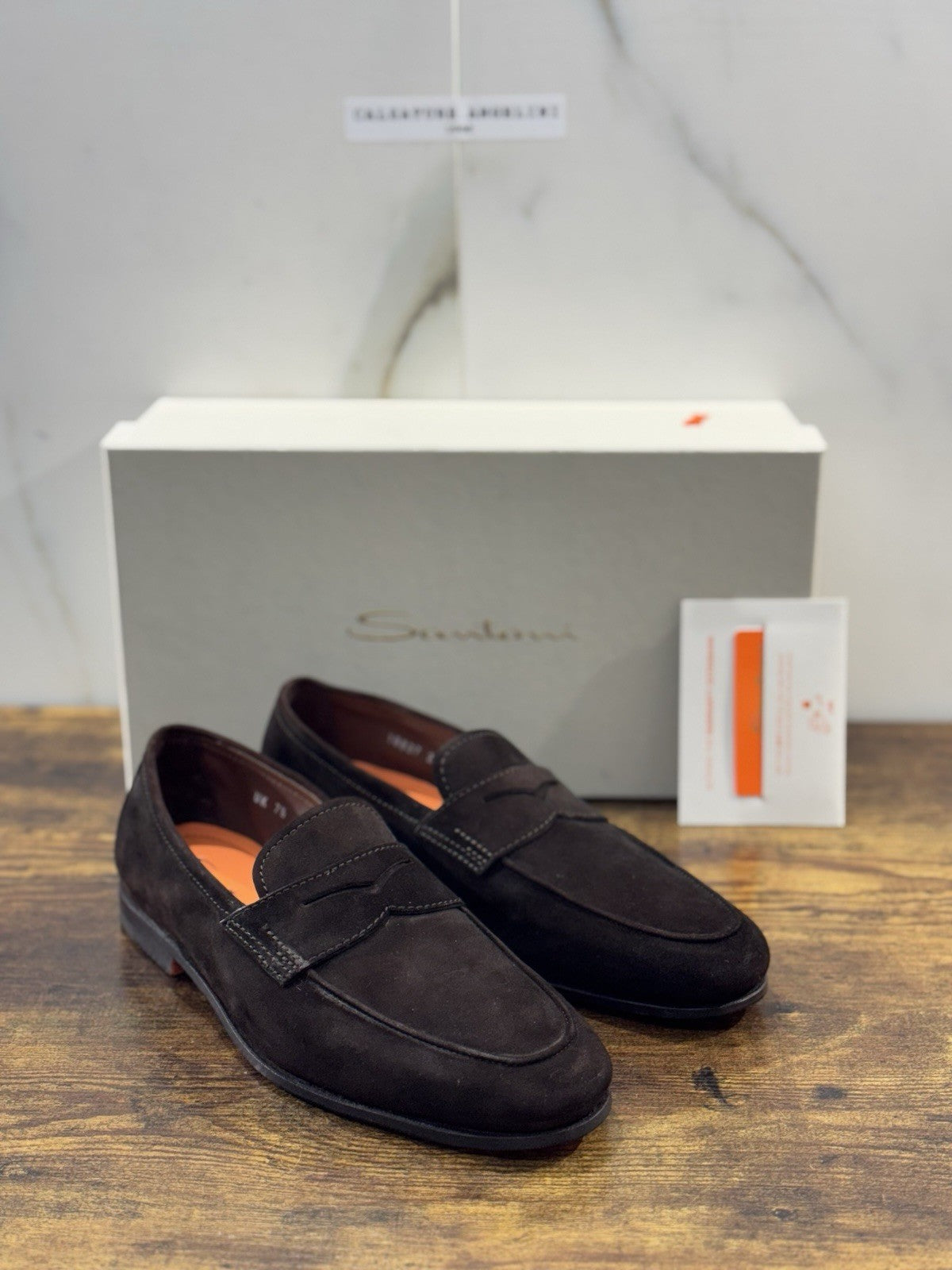 Santoni Mocassino Goodyear Flex Pelle Marrone Luxury Santoni Scarpa Uomo 41.5
