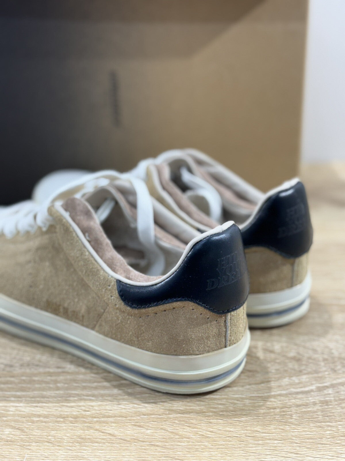 Hidnander Sneaker Uomo Starless Suede Beige Luxury Casual Sneaker Uomo 43