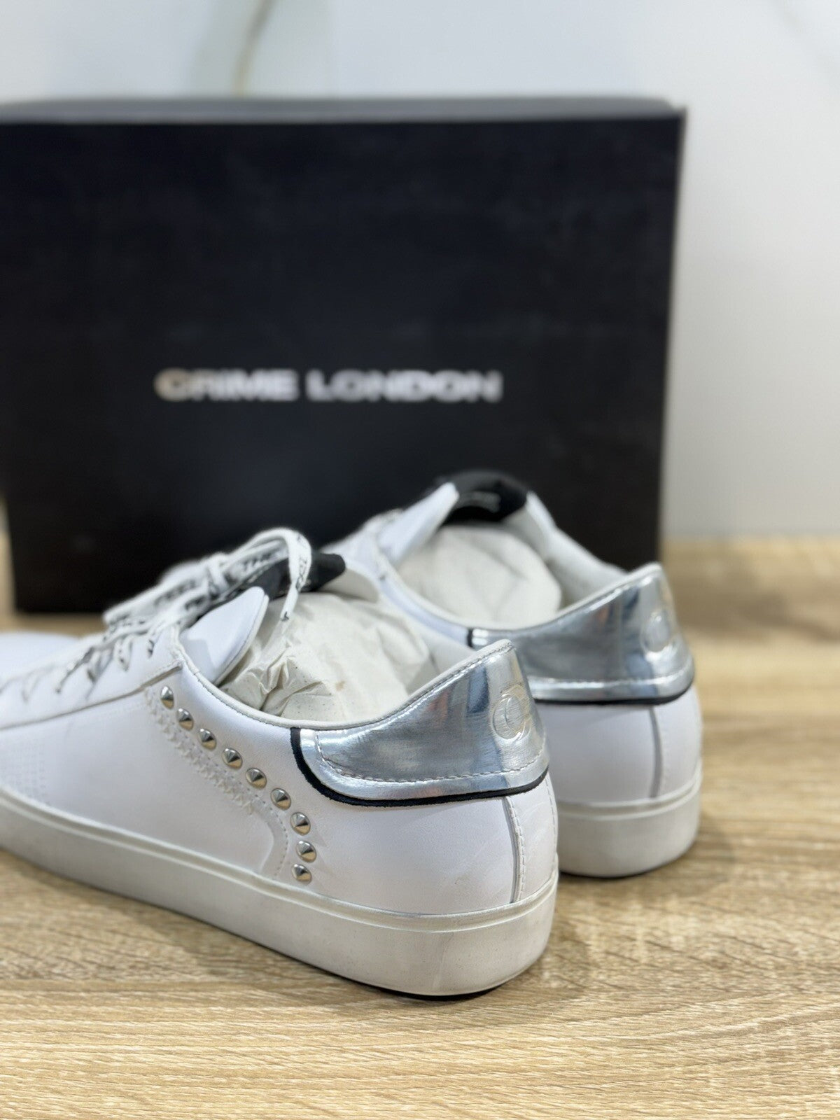 Crime London Sneaker Uomo Low Top Distressed Pelle Casual Men Shoes 42