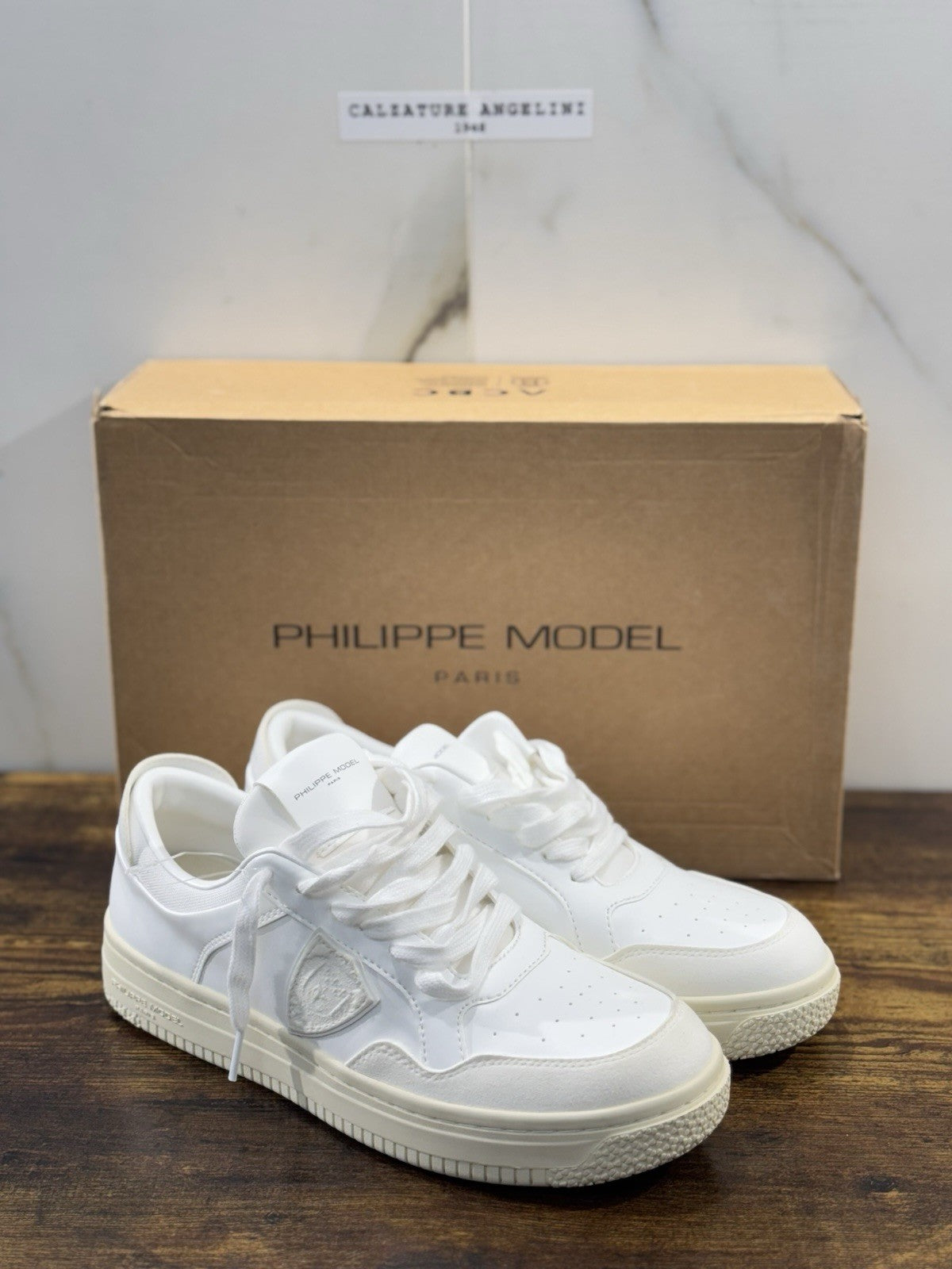Philippe Model Sneaker Uomo Lyon Low Pelle Bianca Verde 40