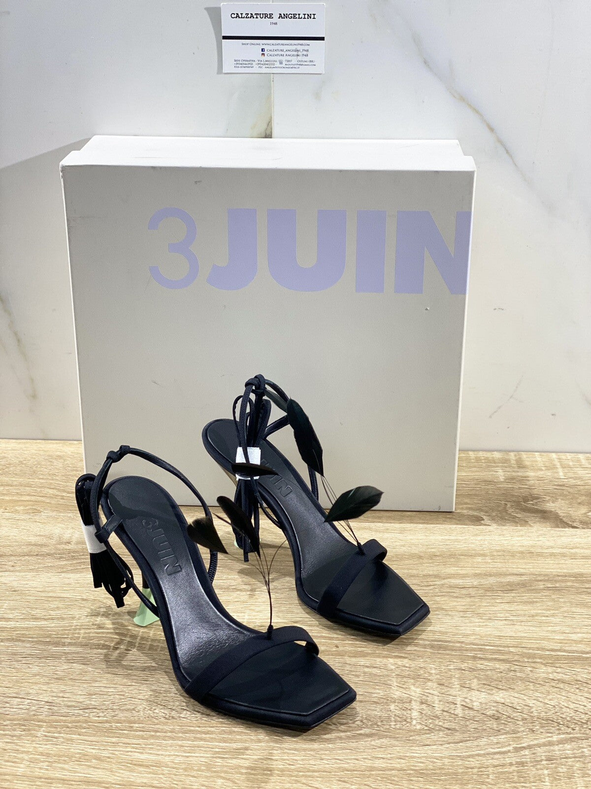 3 Juin Sandalo Donna Kimi 095 Plume Black Luxury Woman Sandal 38