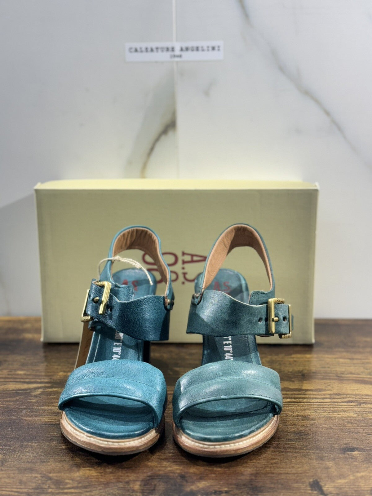A.S. 98 Sandalo Donna Con Tacco Pelle Emerald Causal Woman Pelle 39