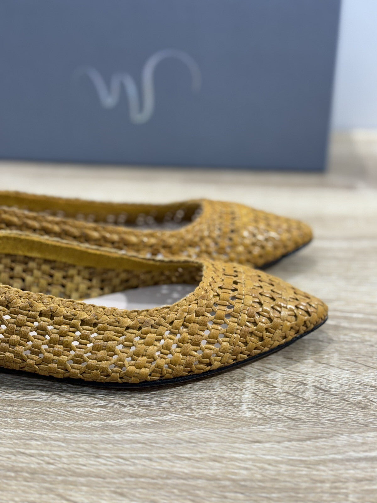 Mia Moltrasio Ballerina Donna Intrecciata A Mano Curry Luxury Handmade 35