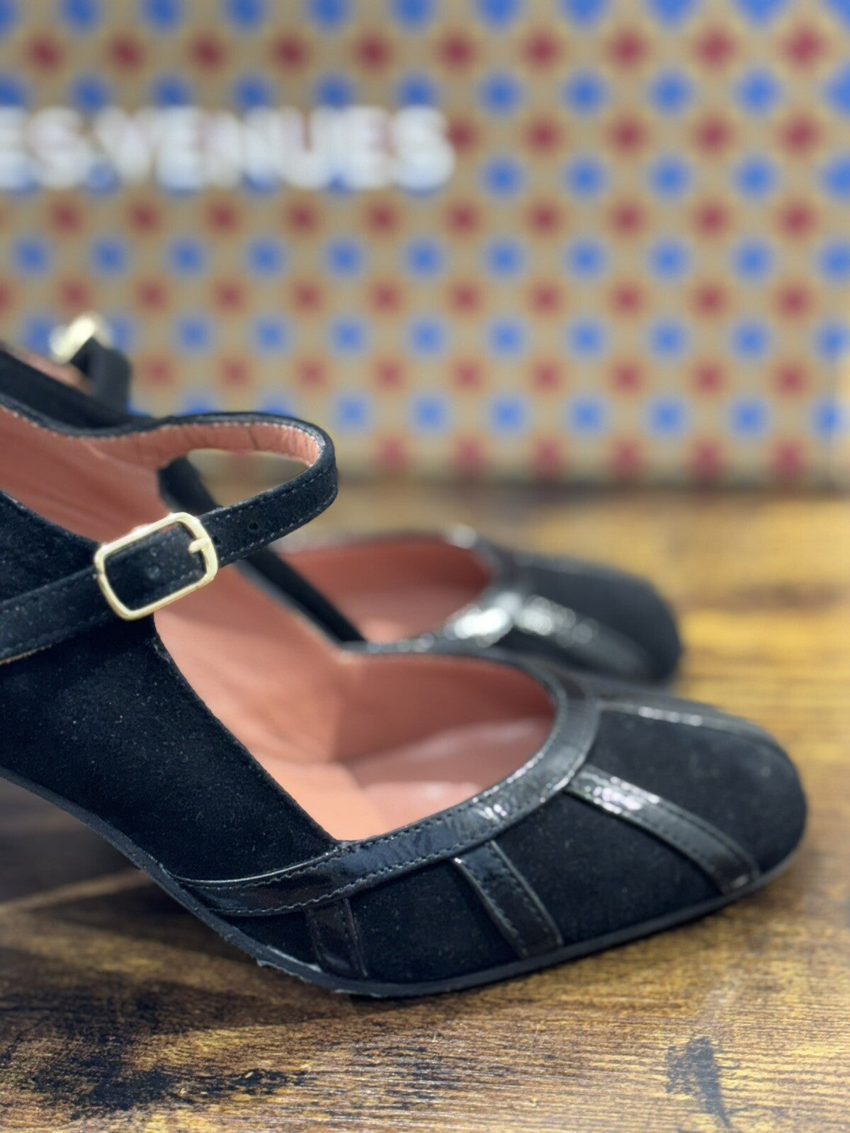 Les Venues Décolleté Donna Suede Nero Con Tacco 40