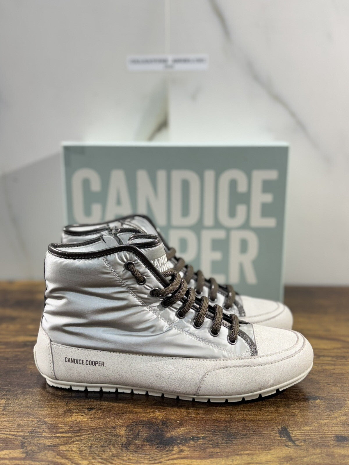 Candide Cooper Sneaker Donna White Silver Casual Shoes 40