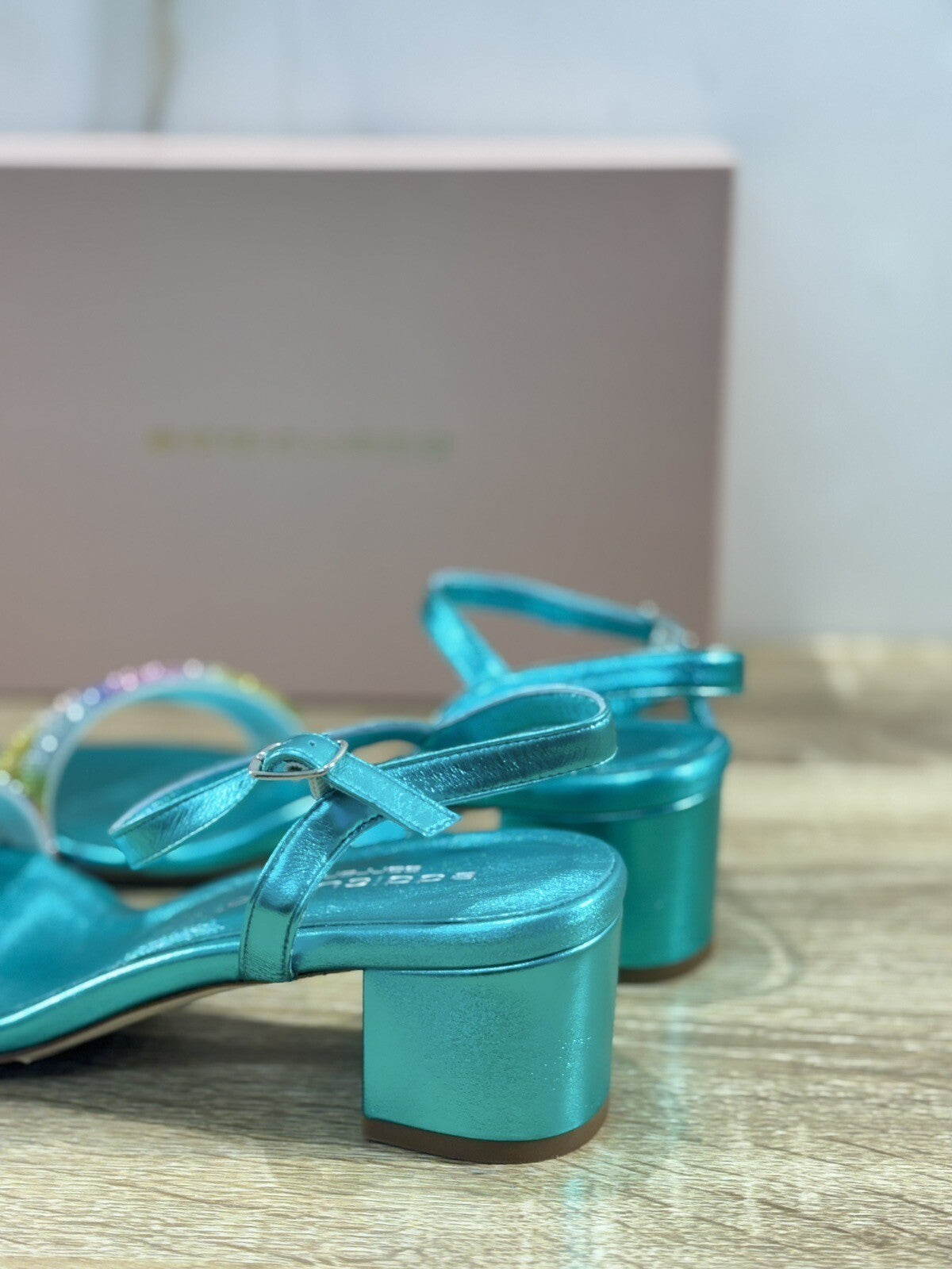 Eddi Cuomo Luxury Sandals Donna In Pelle Azzurro Fatti A Mano Handmade 39