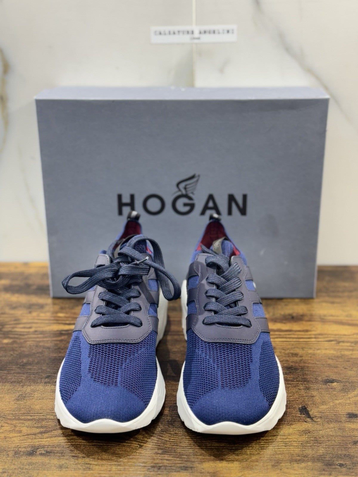 Hogan H443 Active One Memory Foam Knit Blu Uomo 44
