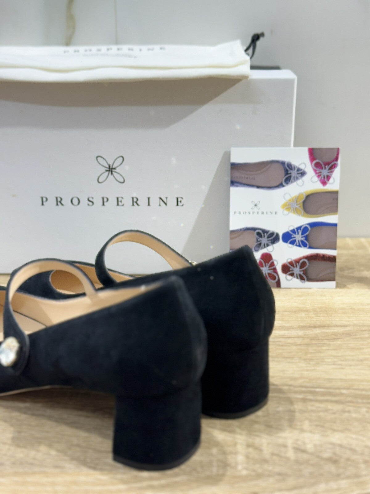 Prosperine Ballerina Tacco donna in Suede Nero luxury made in italy 39