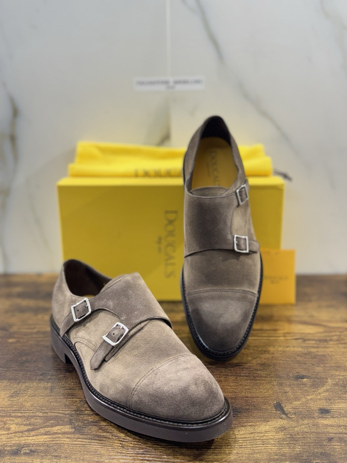 Doucal’s Doppia Fibbia Uomo Suede Luxury Men Doucal’s Extra Light 41.5