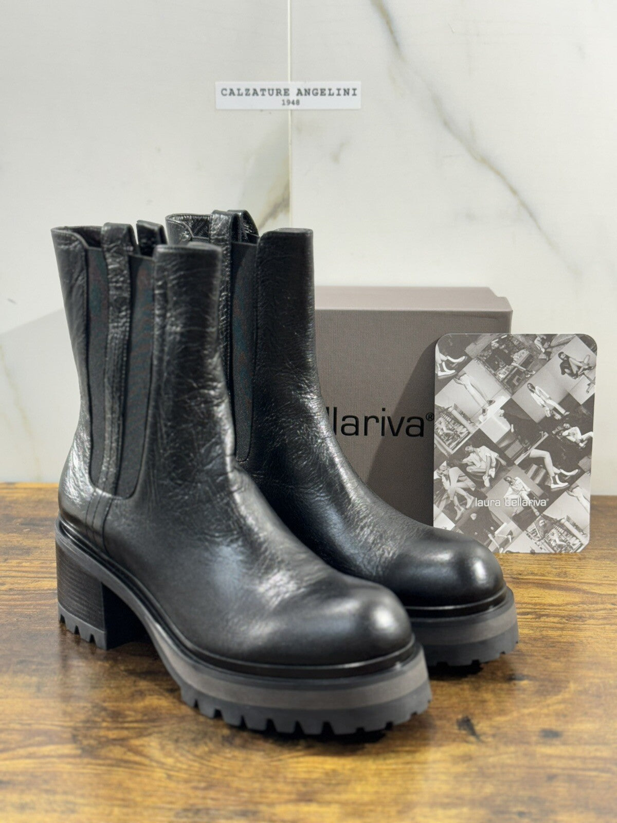 Laura Bellariva Stivaletto Donna Nero Pelle Con Tacco 39.5