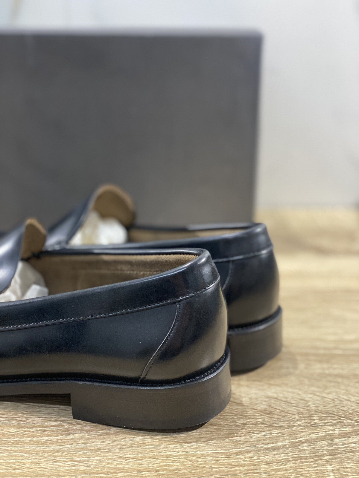 Brugnoli mocassino uomo college polish Nero fondo cuoio 45
