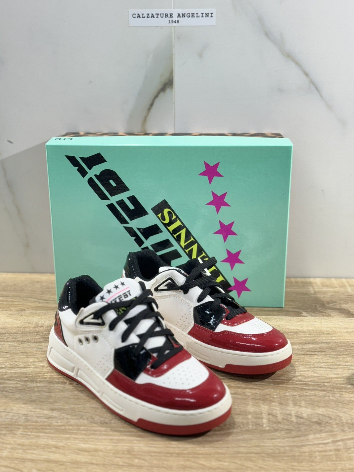 Aniyeby Sneaker Donna Tennis White Red Casual Shoes Woman 37