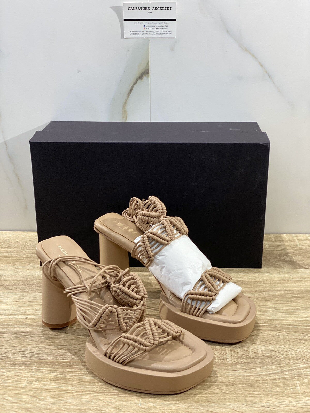 Paloma Barcelo’ sandalo donna Franzi in pelle nocciola zeppa 40