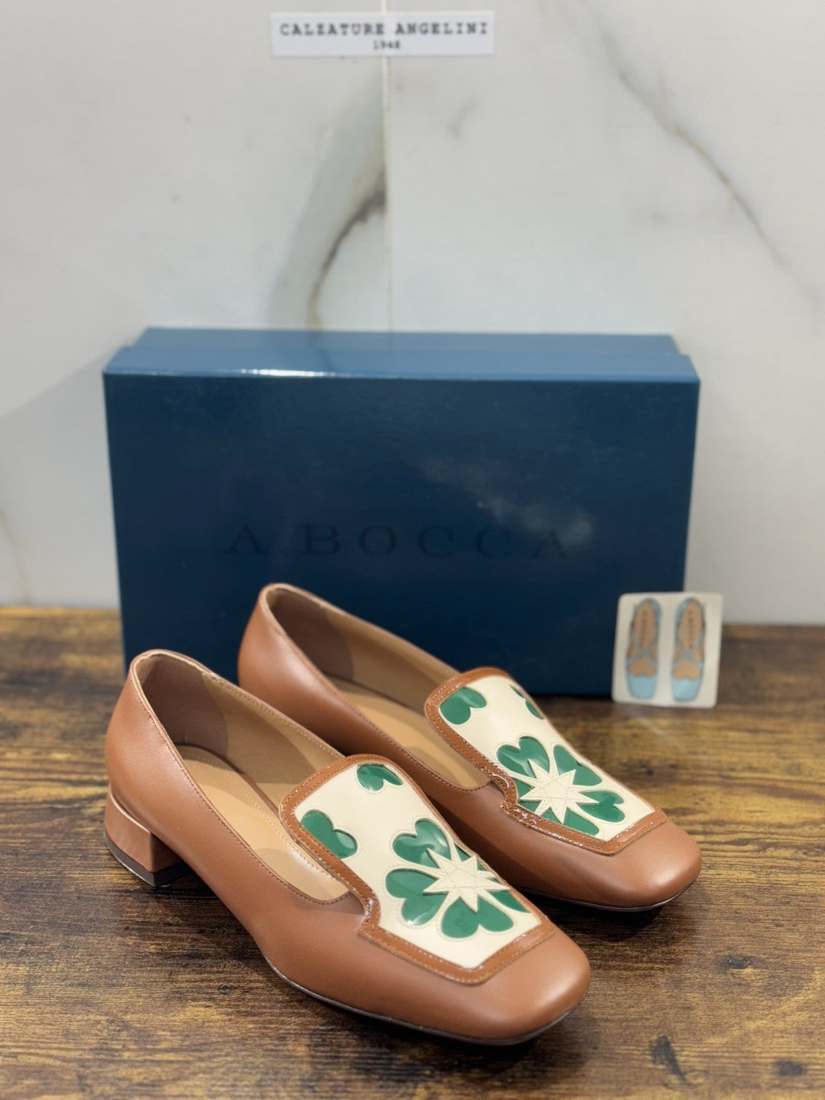 A.bocca Mocassino Con Tacco Pelle Cuoio Icon A.bocca Donna 39