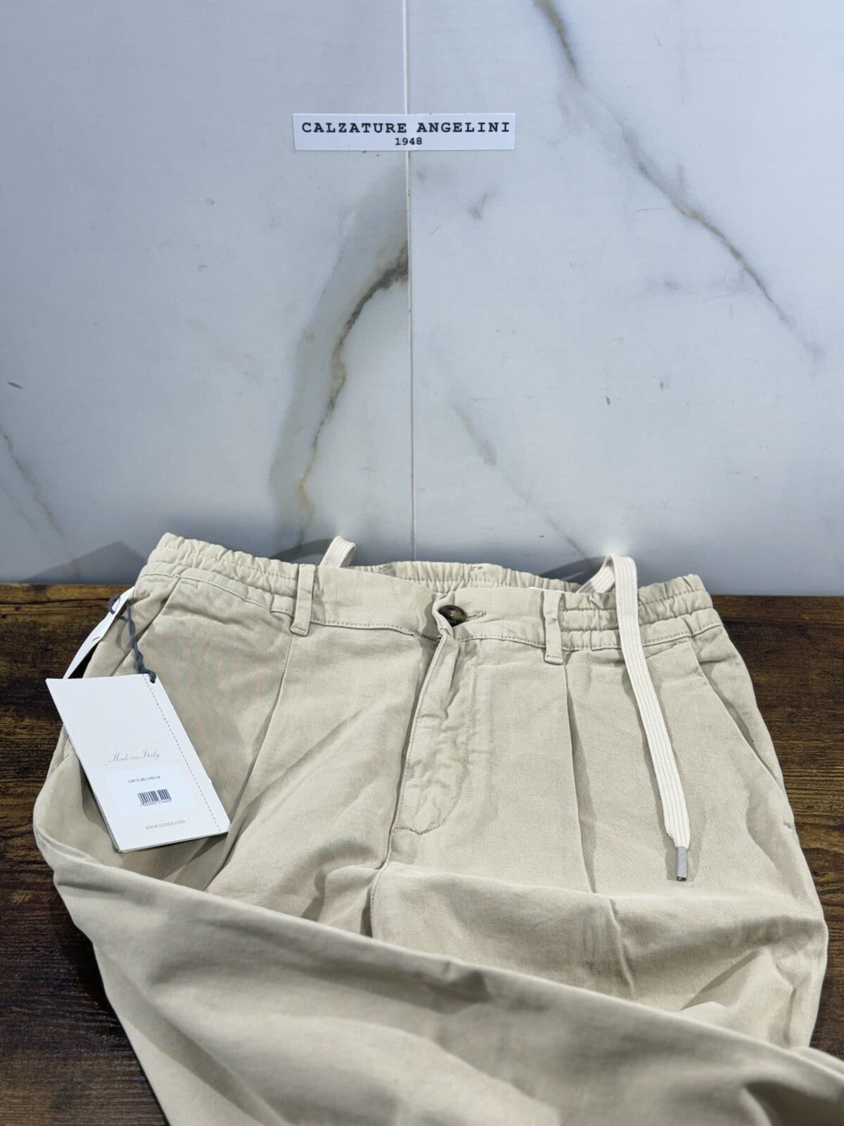 Cruna Pantalone Uomo Panta Laccio Corda Luxury Made In Italy 48
