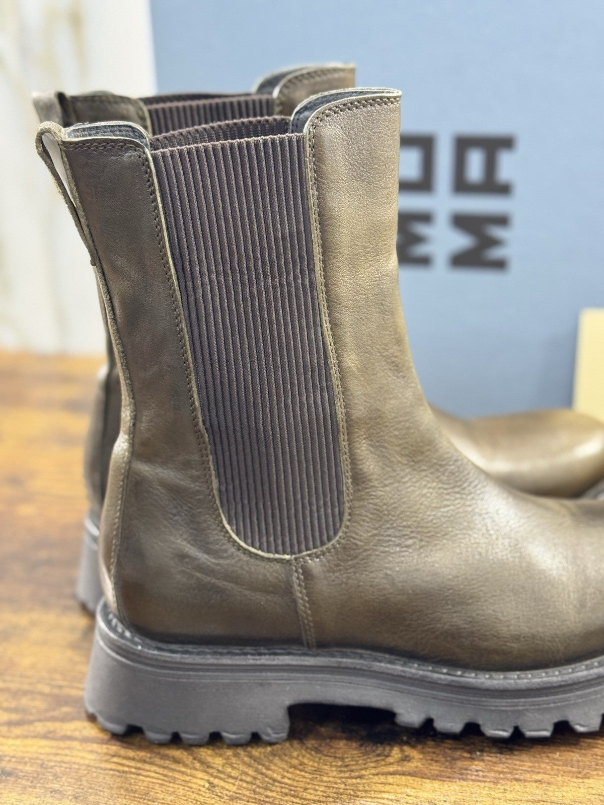 Moma Chelsea Boot Verdone Fatto A Mano In Italia Luxury Moma Boot Donna 40