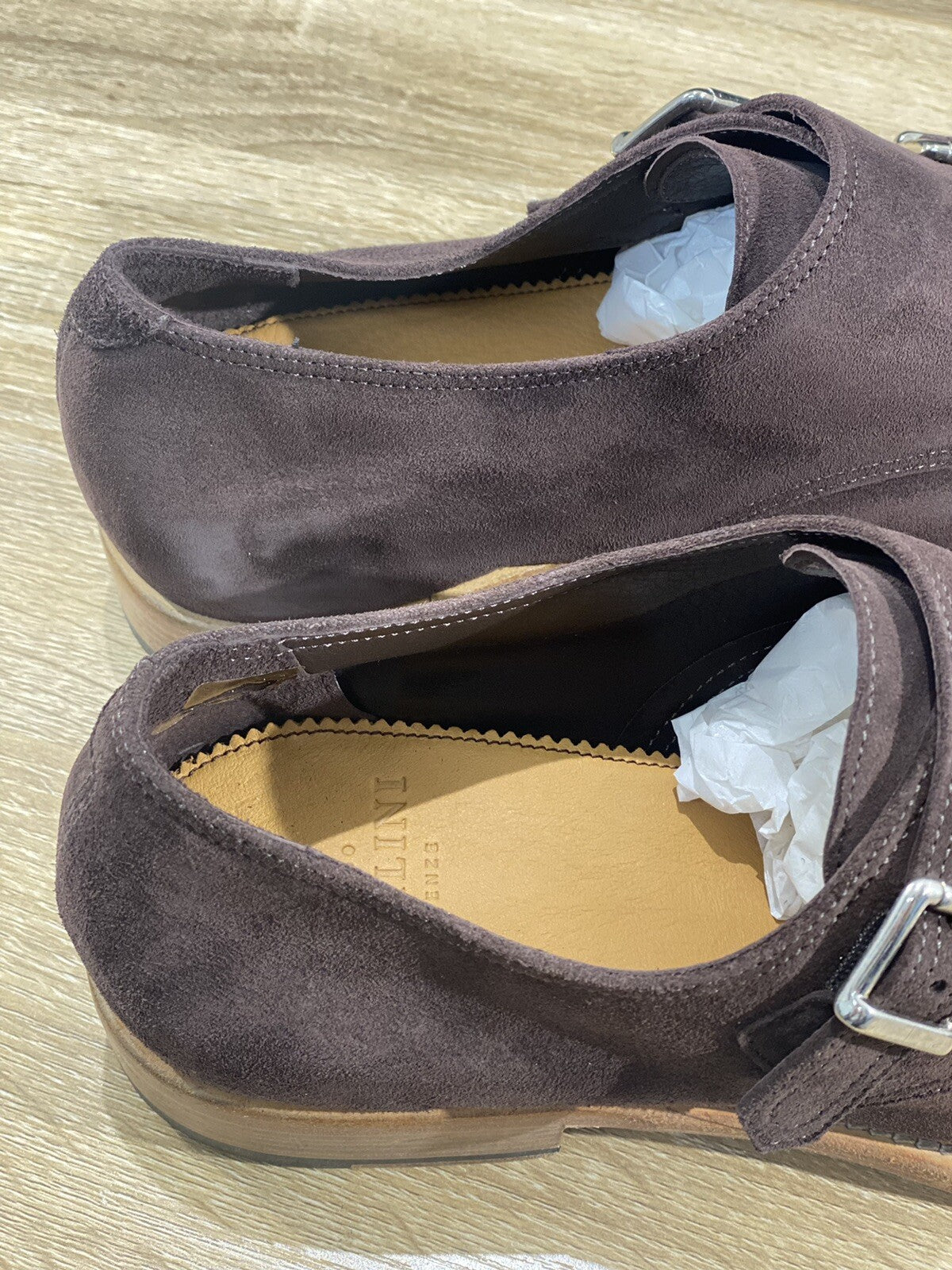 Sturlini Firenze Doppia Fibbia uomo 25001 Suede Cashmere Moka handamde 42