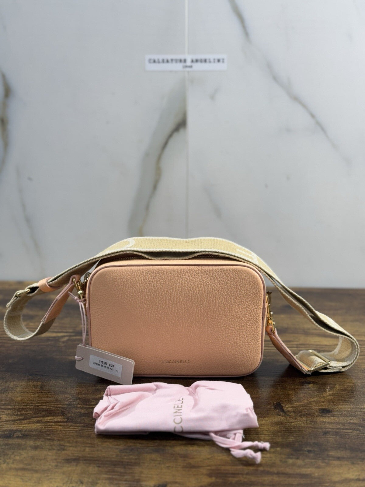 Coccinelle Borsa Donna Tracolla Salmone 100% Pelle