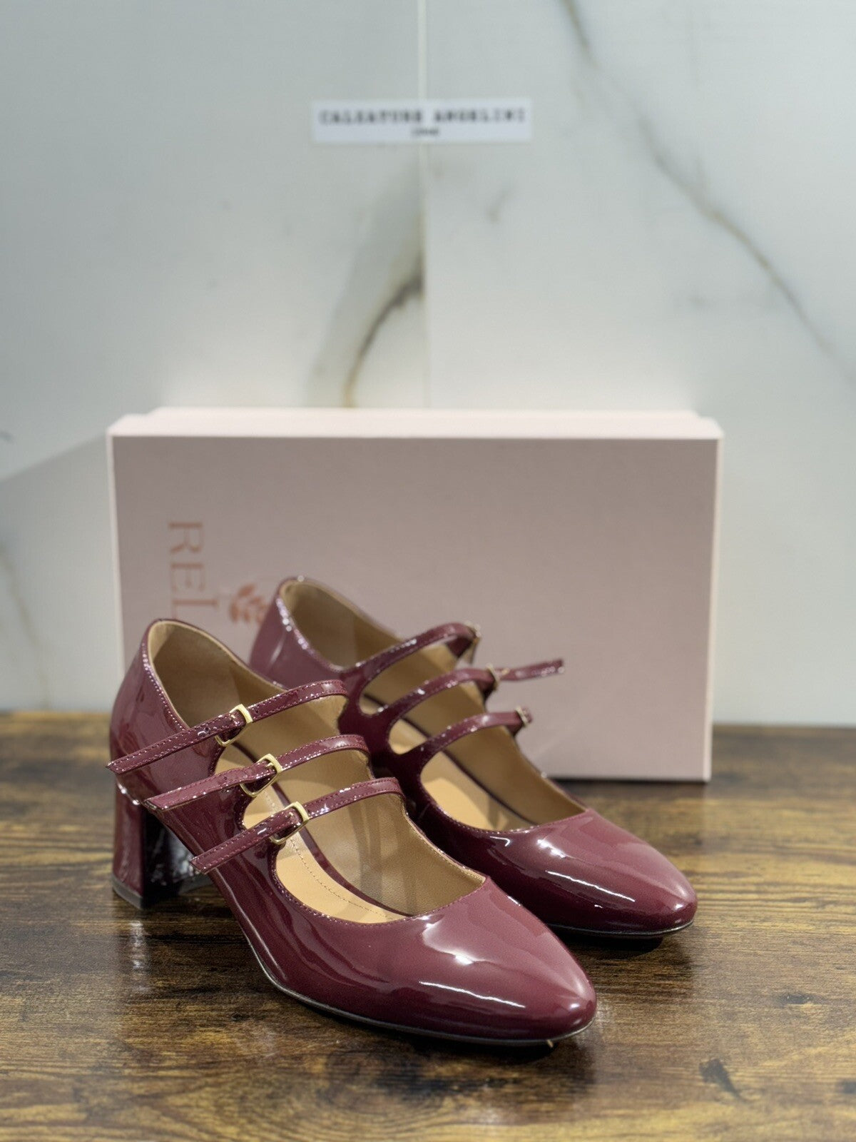Relac Scarpa Donna Maryjane Bordeaux Luxury Handmade Shoes Relac 36