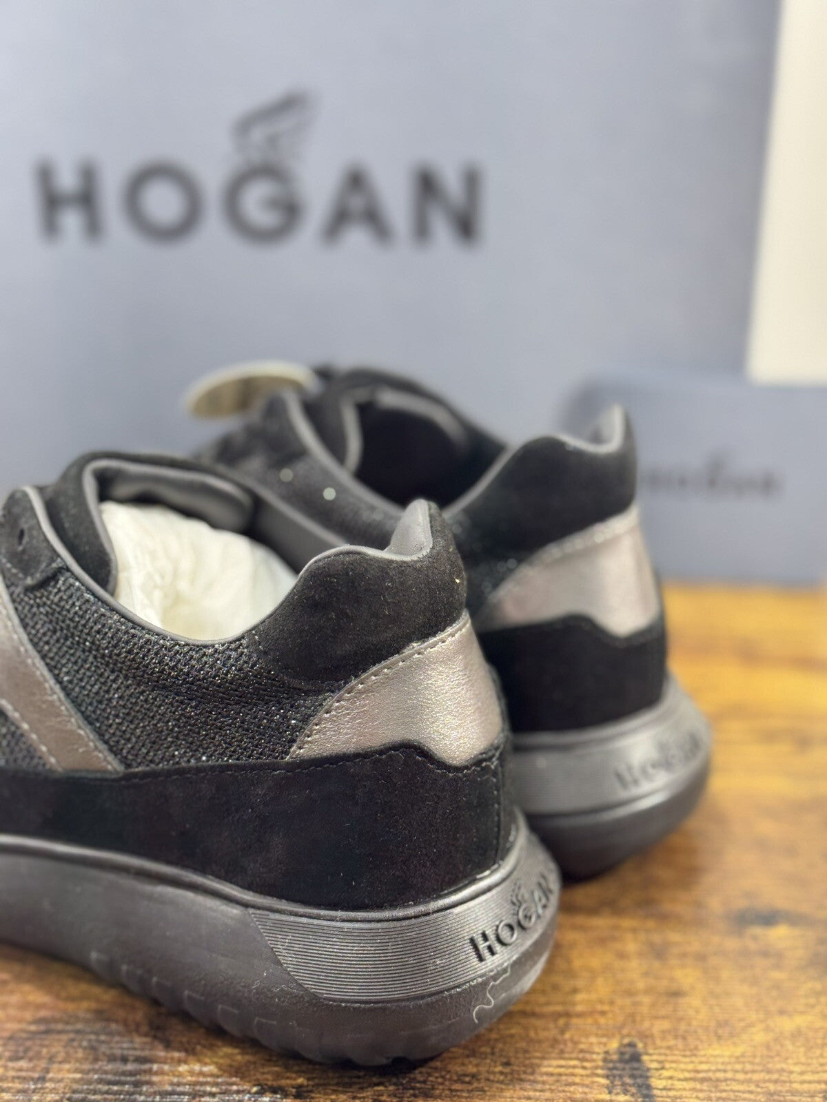 Hogan Interactive 3 sneaker Donna extra light Suede Nero pelle 36