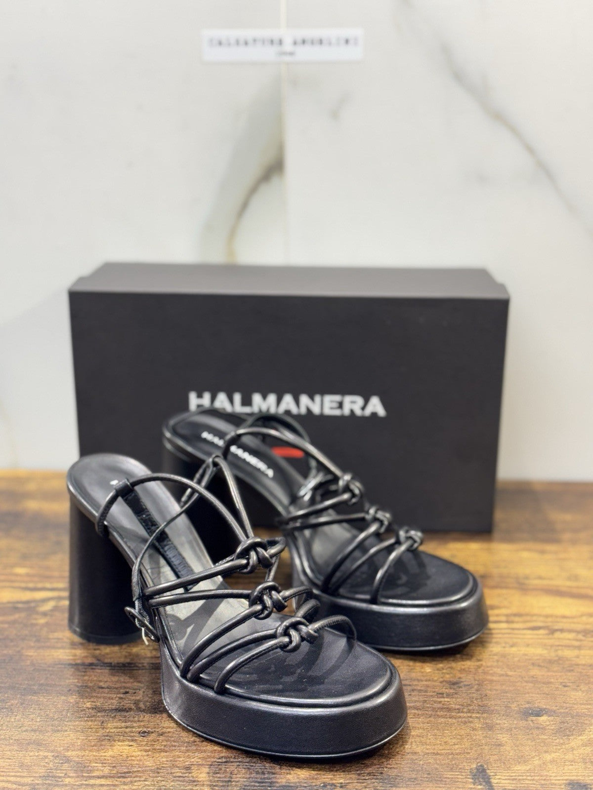 Halmanera Sandalo Pelle Nero Con Tacco Causal Halmanera Donna 40