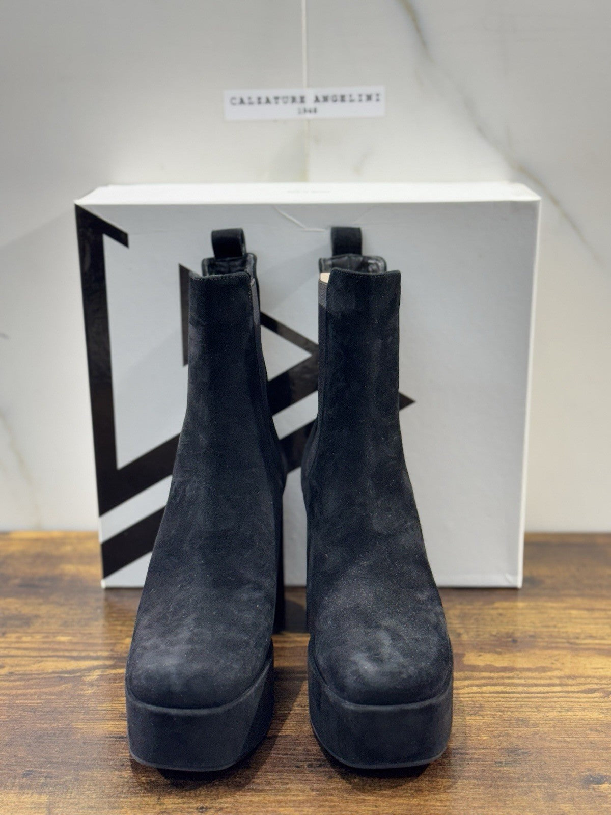 Giampaolo Viozzi Stivaletto Donna Pelle Suede Nero Con Tacco Made In Italy 40