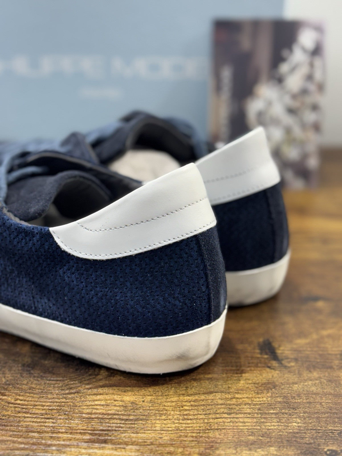 Philippe Model Sneaker Uomo Classic Low Suede Blu 44