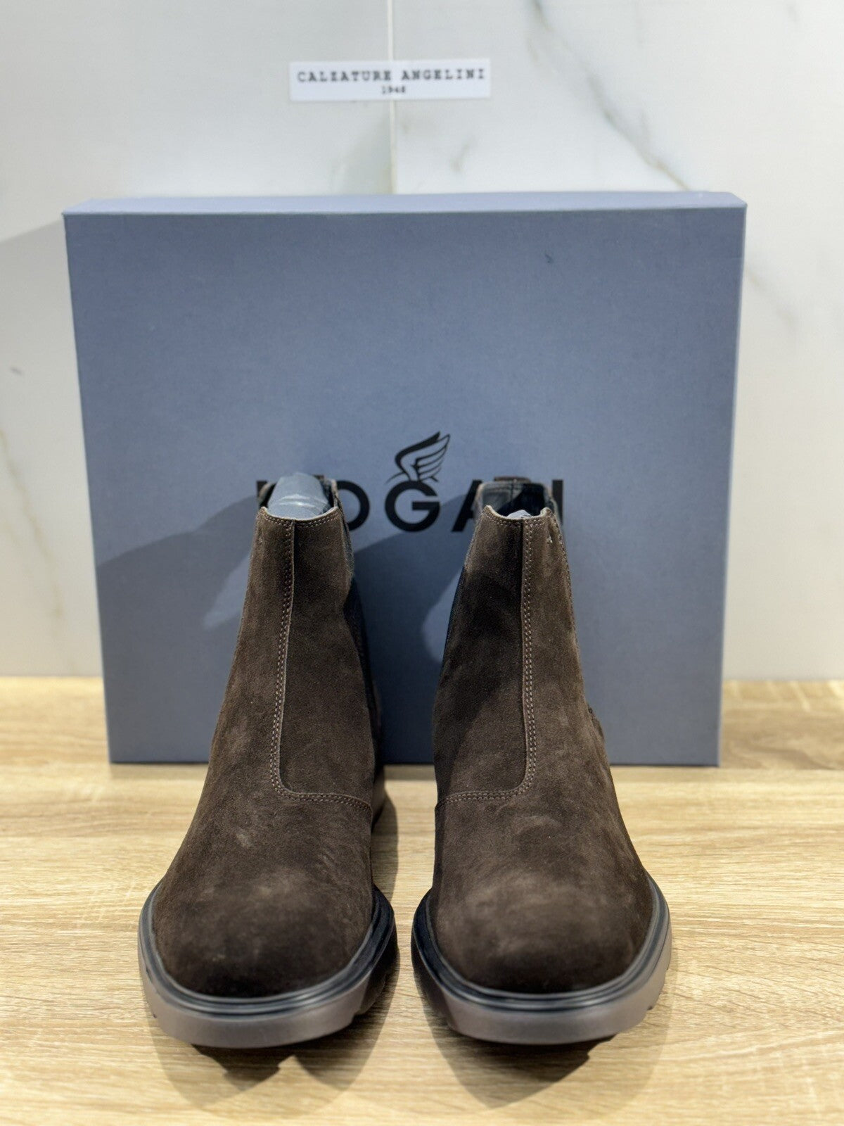 Hogan H393 Chelsea Boot Uomo Suede T Moro Extra Light Casual Hogan Boot Men 40