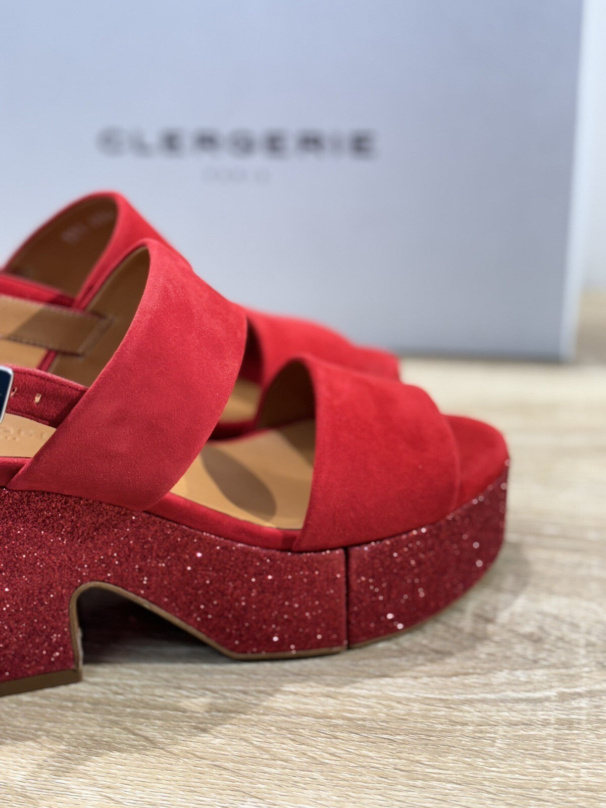 Clergerie Sandalo Donna Zeppa Corasv Pelle Rosso Luxury Clergerie Sandal 37