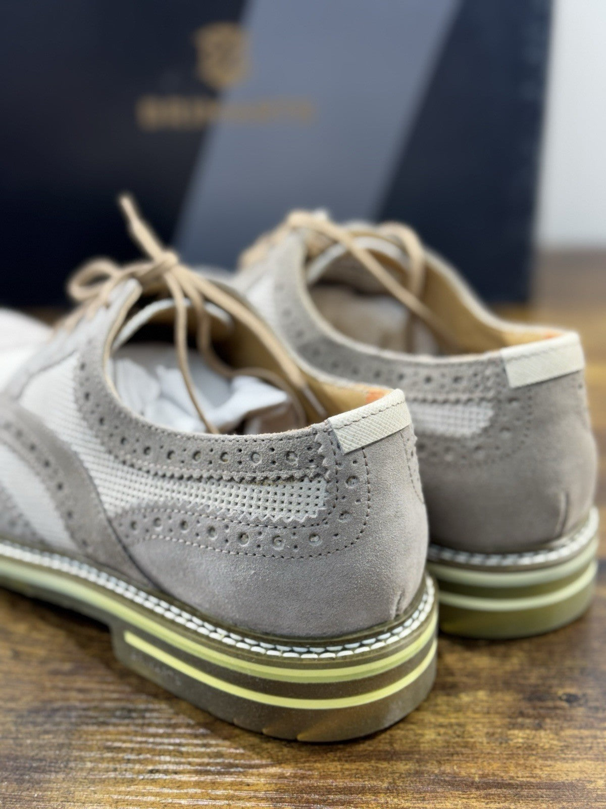 Brimarts Stringata Uomo Suede Beige Casual Men Shoe 41