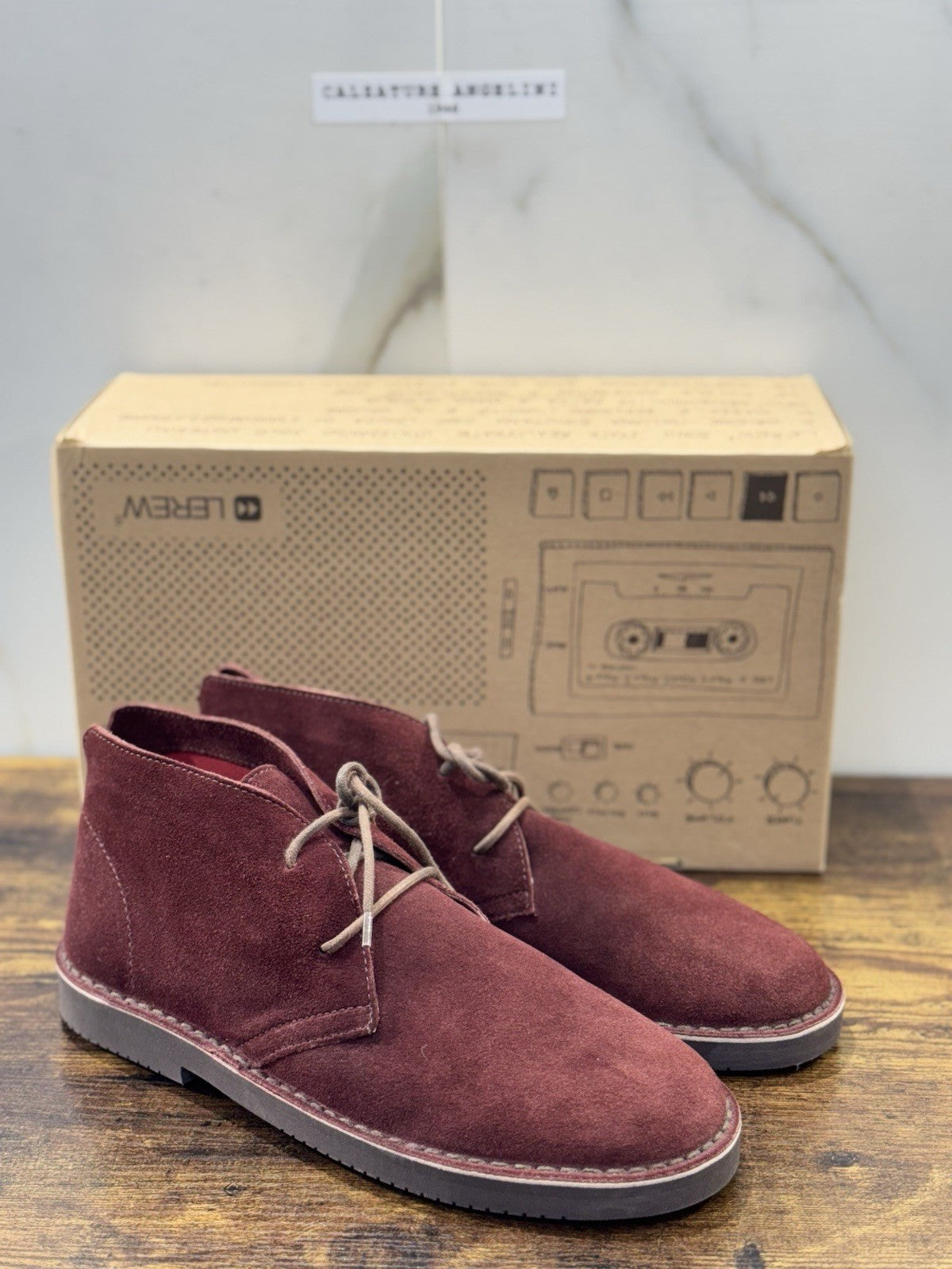 Lerews Polacchino Suede Bordo’ Casual Boot Uomo 40