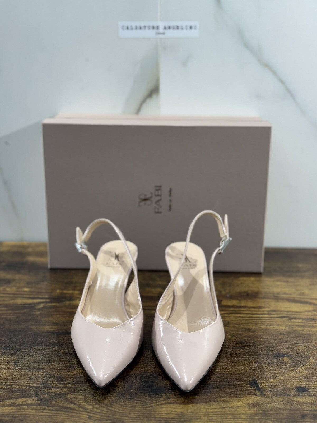 Fabi Sling Back Donna Pelle Cipria Luxury Woman Sandal Fabi 39