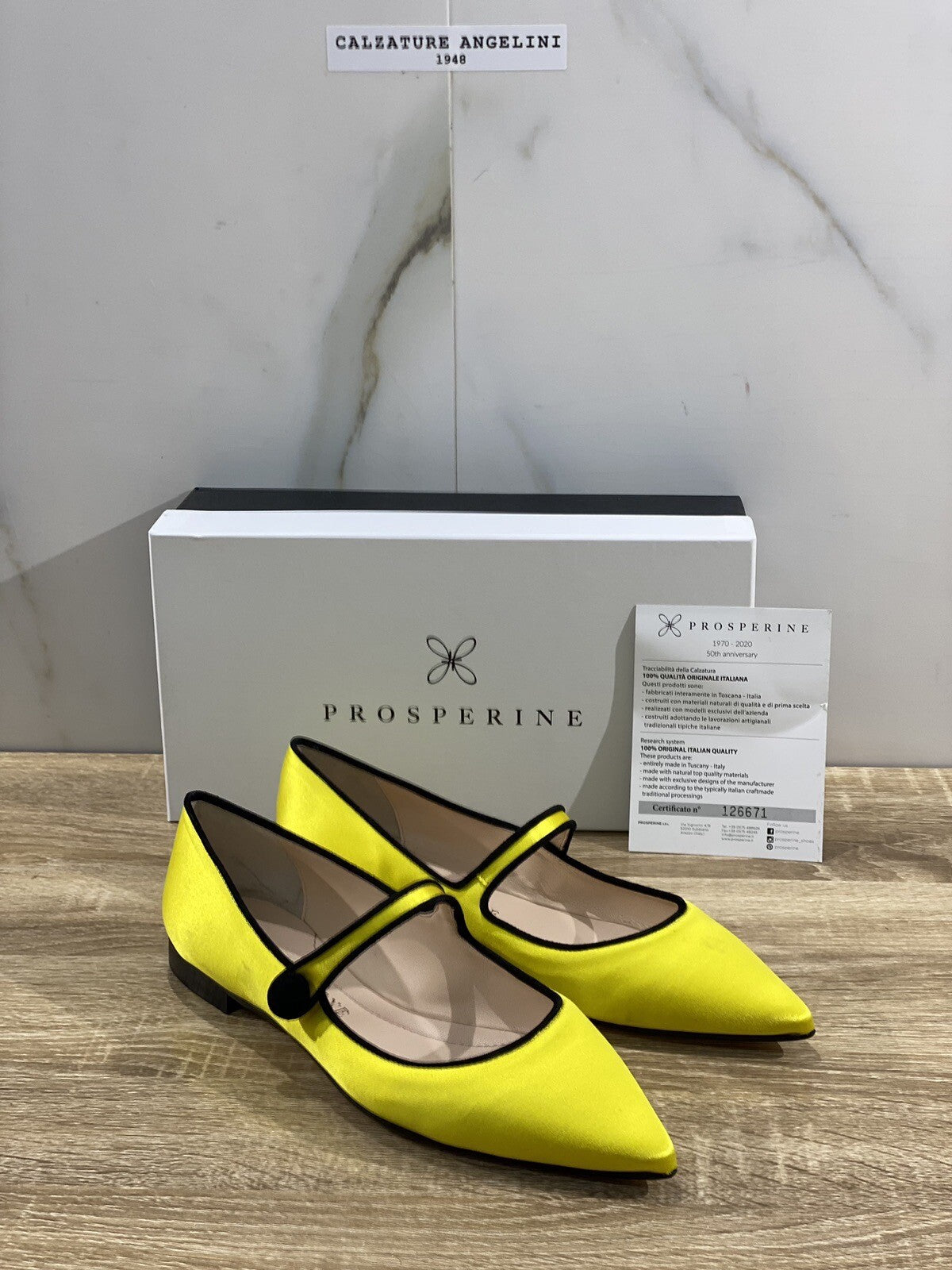 Prosperine Donna Ballerina Lavorazione Sacchetto Raso Giallo 40