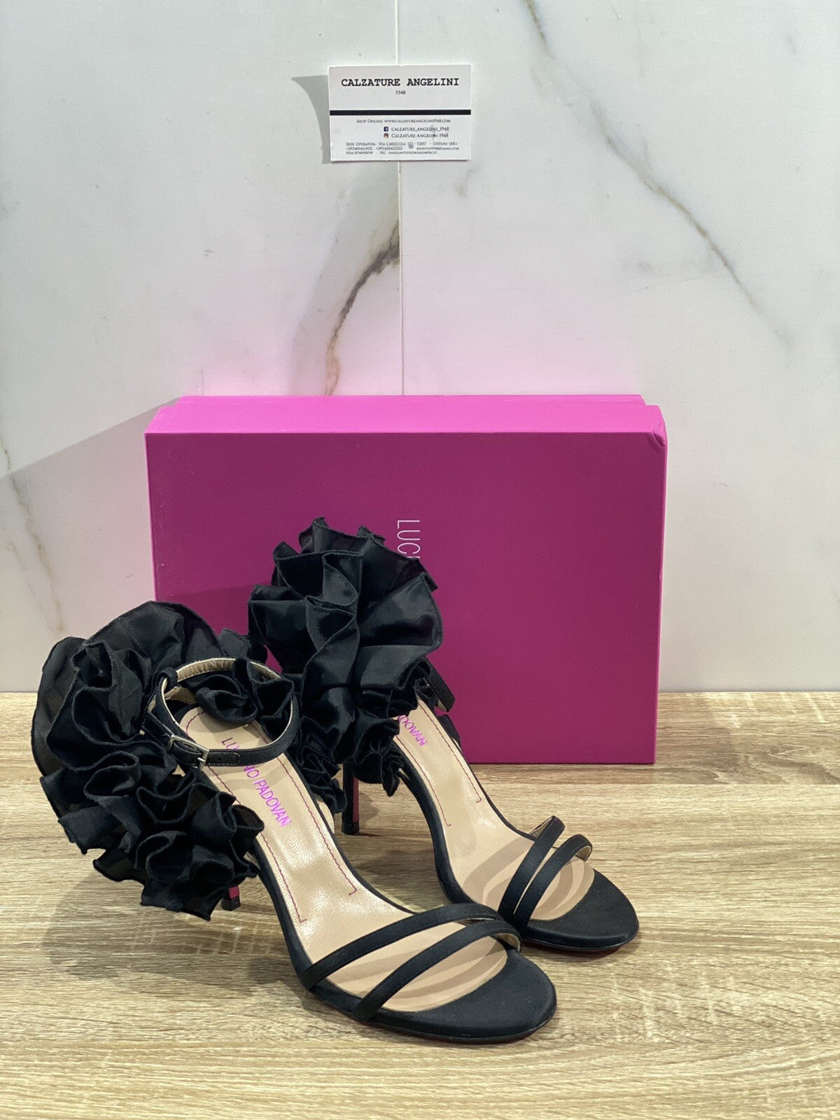 Luciano Padovan Sandalo donna Dallas raso Nero luxury sandal 39