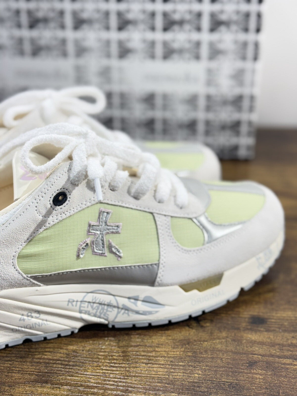 Premiata Mase Sneaker Uomo Pelle Bianco Lime Casual Sneaker Premiata Uomo 40