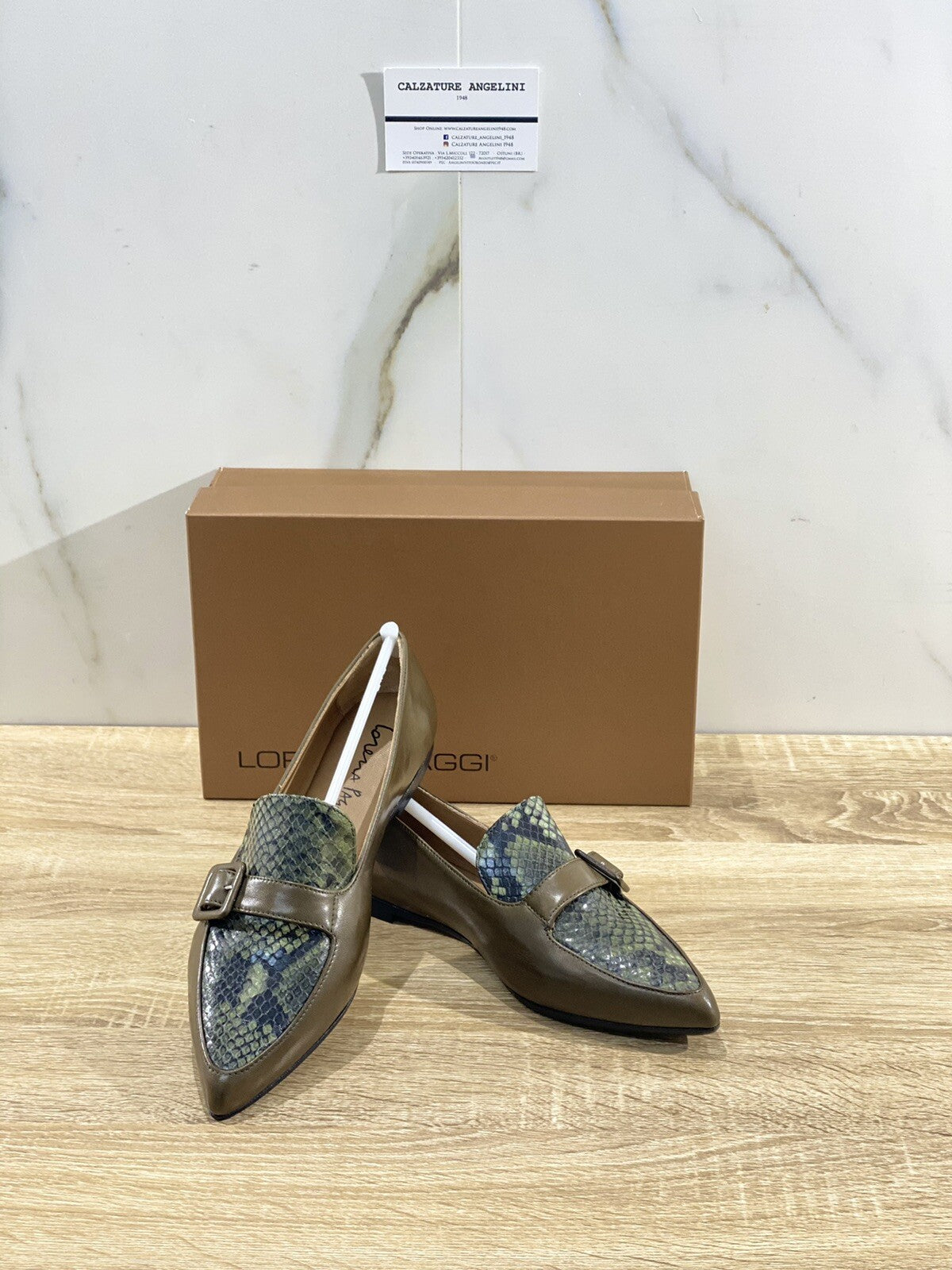 Lorena Paggi Mocassino Donna 02203 In Pelle Olive Made In Italy 39