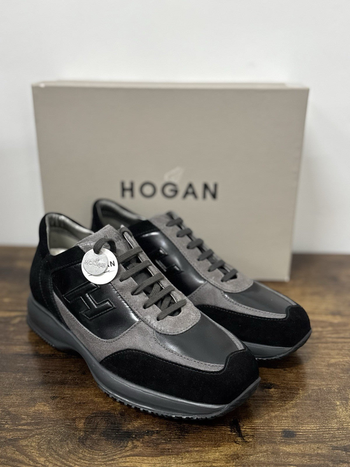 Hogan New Interactive Pelle Nero Grey Casual Sneaker Hogan Uomo 43