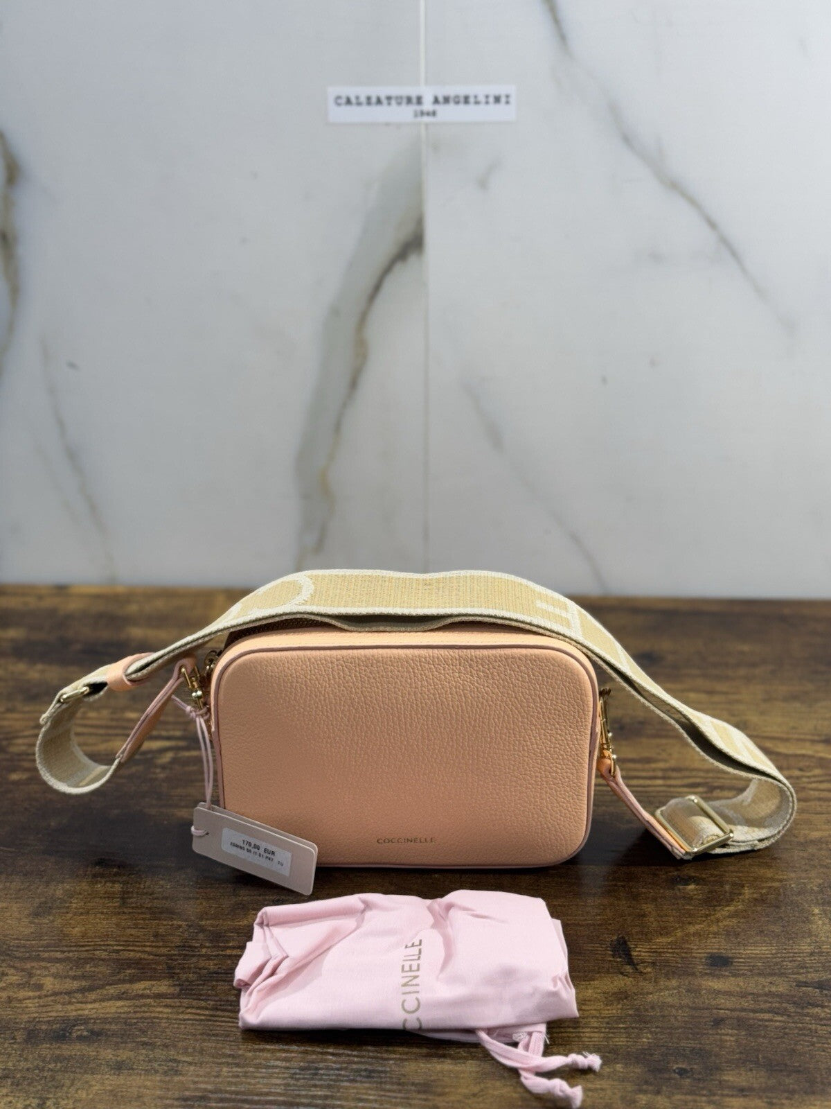 Coccinelle Borsa Donna Tracolla Salmone 100% Pelle